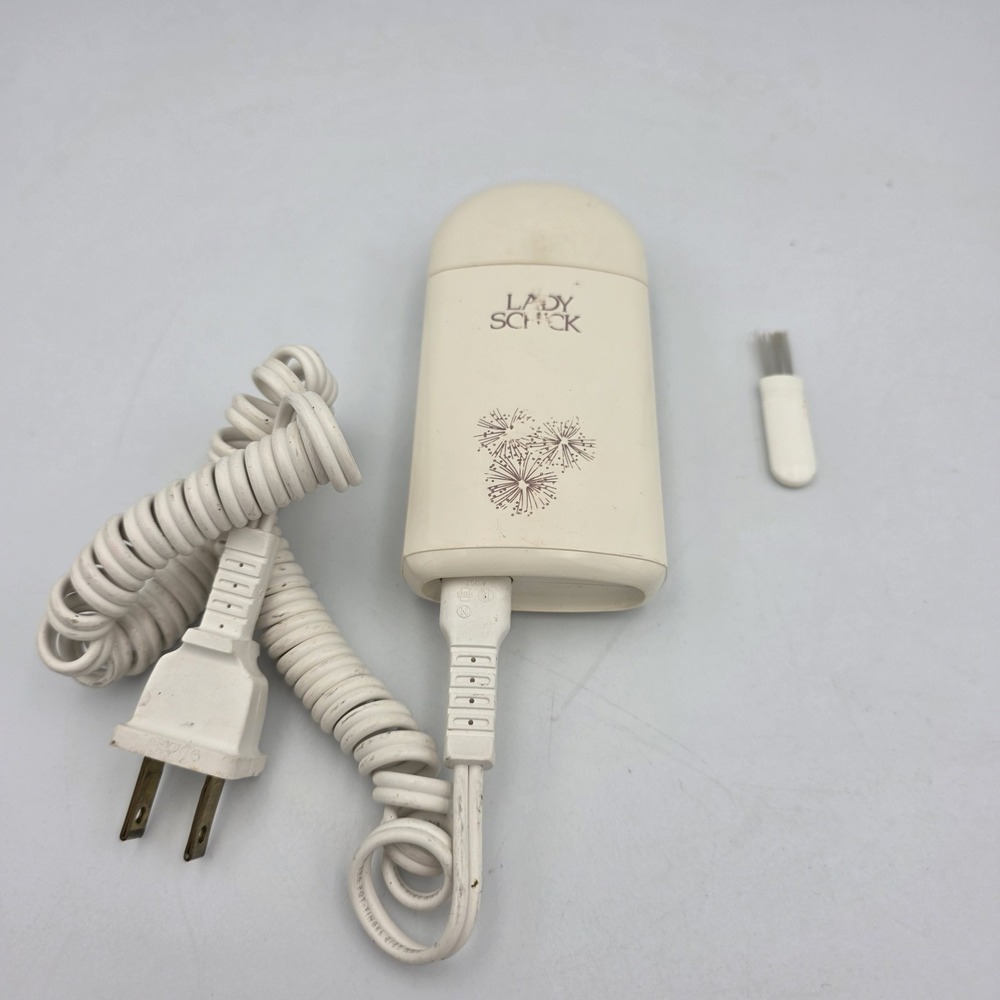 Vintage Lady Schick Electric Razor Shaver Stick White with Brush